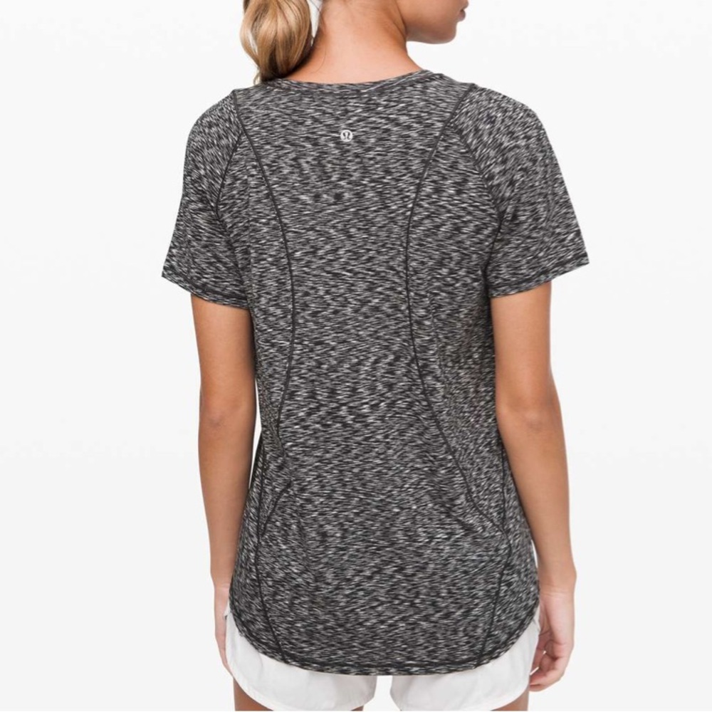 Lululemon Make Miles Count‎ Short Sleeve in Spaced Out Space Dye Black White